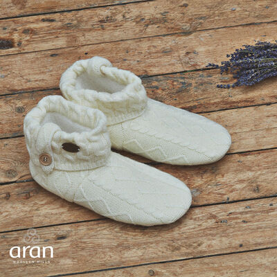 Aran Woollen Mills Aran Knitted Boot Slippers